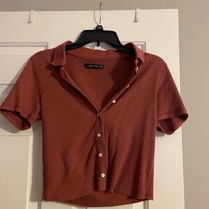 Abercrombie and Fitch cropped button up short sleeve